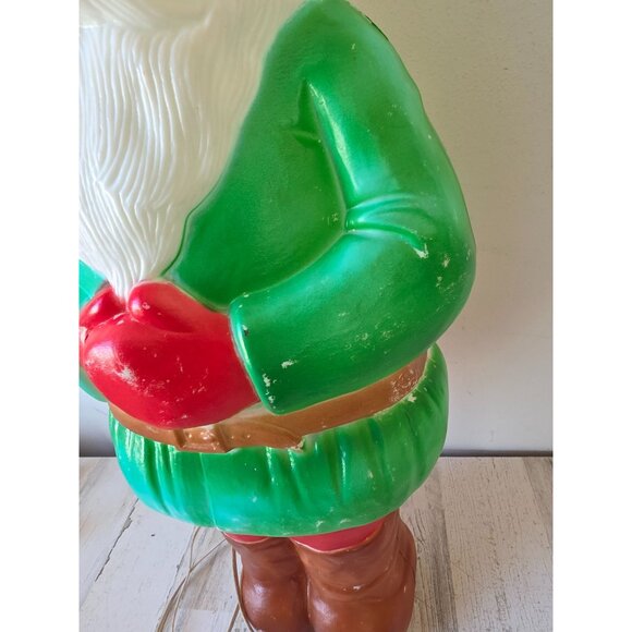 Vintage Union elf blow mold green Santa featherstone gnome mini Xmas products la - Picture 9 of 11